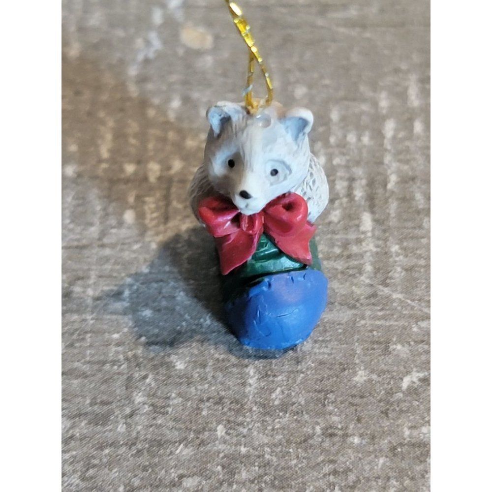 Vintage mini bear sock‎ bow ornament Xmas decor